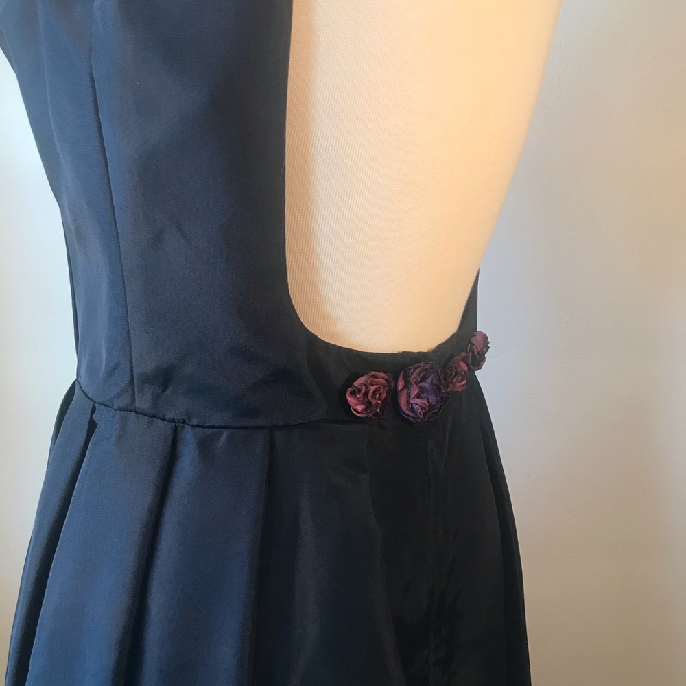 Vintage Gunne Sax Jessica McClintock Backless 80s Dress Goth Black NWT, Rosettes - Picture 6 of 16